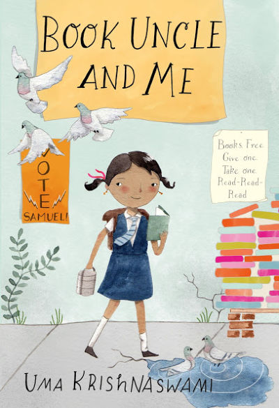 Book Uncle and Me book cover showing girl with books