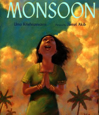 Monsoon book cover girl looking at cloudy sky