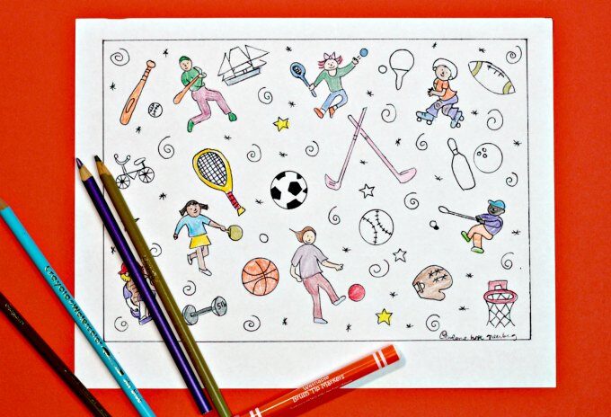 Sports coloring page printable