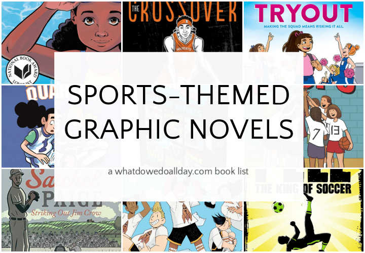 Collage of book covers for sports graphic novels