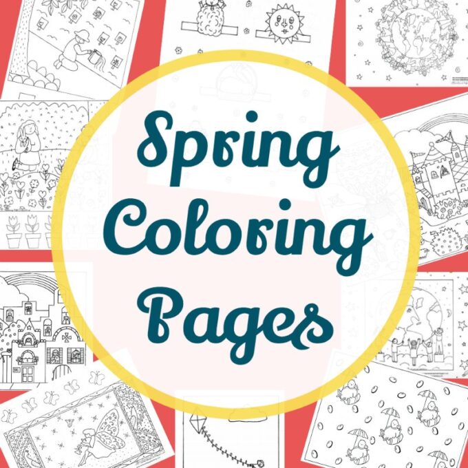 Spring coloring pages for kids