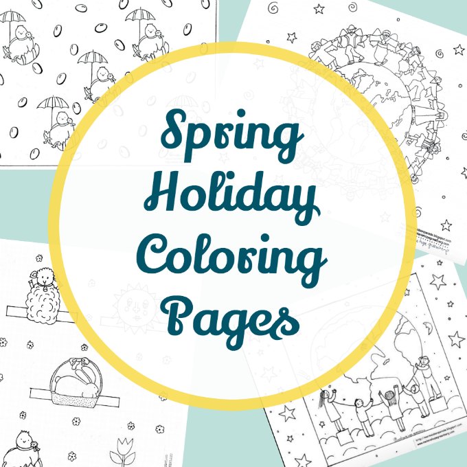 Spring holiday coloring page printables