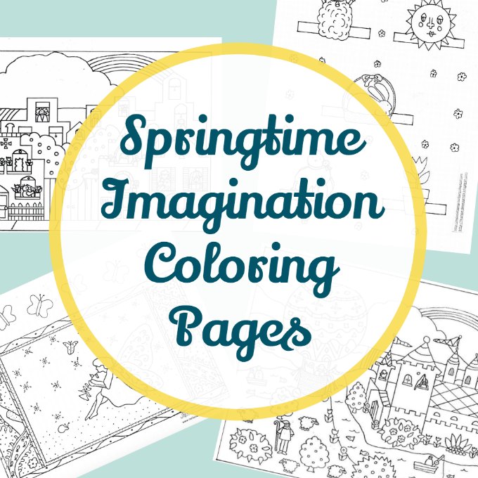 Springtime story time coloring pages