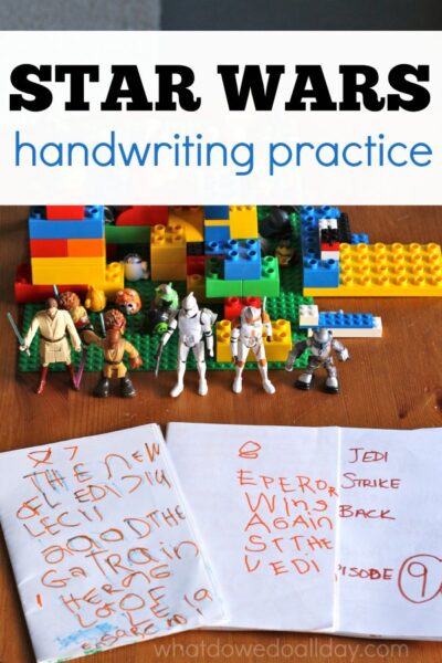 Handwriting practice for kids who love Star Wars