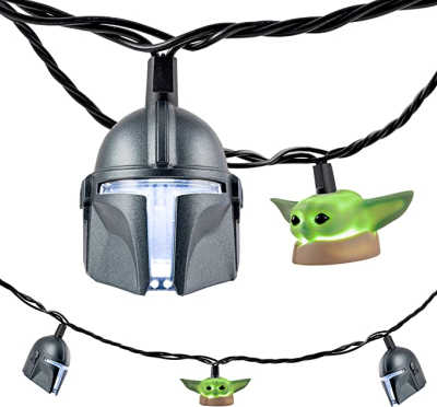 Yoda and Mandalorian string lights