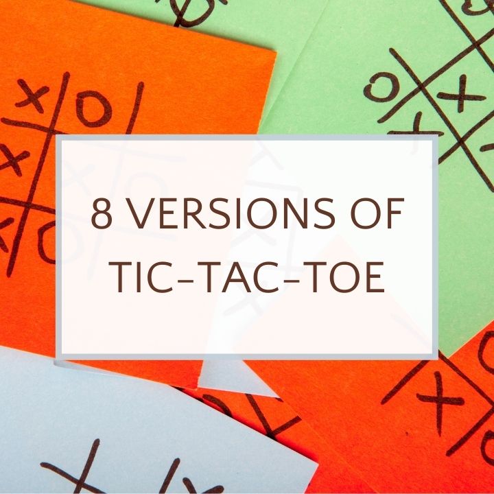 Tic tac toe games on colorful sticky notes