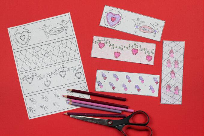 Valentine bookmarks