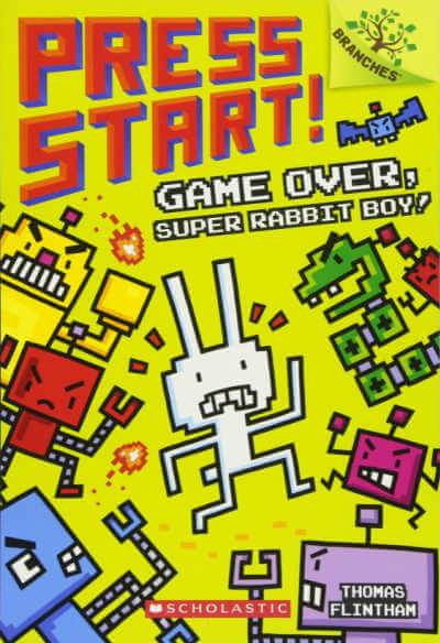 Press Start book cover showing pixelated rabbit