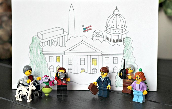 Learn about the White House with a coloring page and pretend play