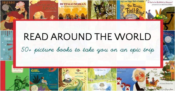 Collage of picture books set around the world