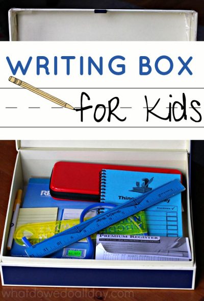 A writing box helps build a love of writing. Love what they included.