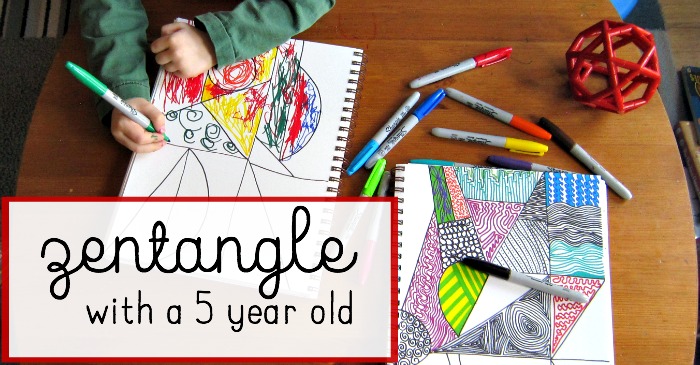 Zentangle inspired drawing with children
