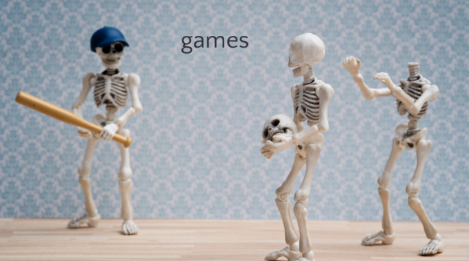 skeletons playing baseball