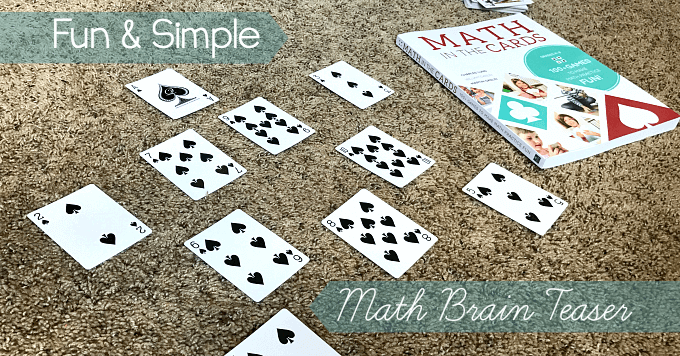 Math card brain teaser puzzle for kids